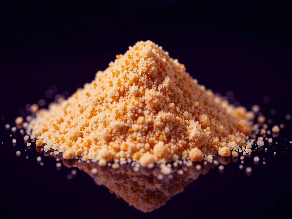 Bubuk vitamin B kompleks pada permukaan gelap